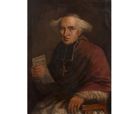 French school (early 19th century)Portrait of Louis Joseph d'Humieres, Roman Catholic Archbishop (1753-1834) fully robed and 