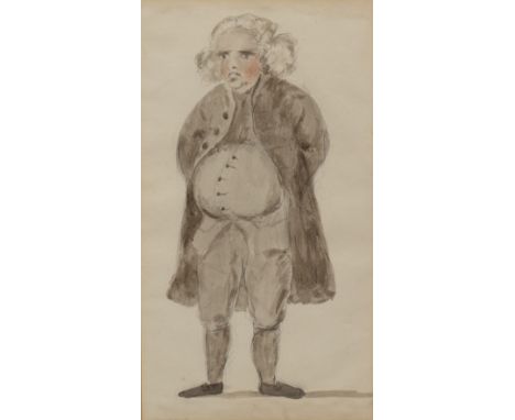 English school (19th century)Portrait of a portly looking gentleman, watercolour, 25.5 x 14cm; another similar, 26.5 x 16cm; 