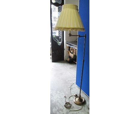 BESSELINK AND JONES 'SMARTIE MAJOR' SWING ARM FLOOR LAMP, with a pleated cream shade, 139cm H extended.