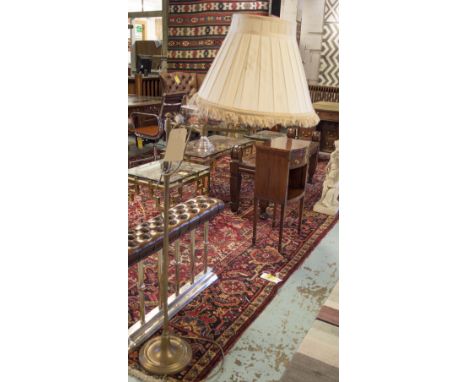 SMARTIE MAJOR SWING ARM FLOOR LAMP, by Besselink and Jones with pleated shade with a bullion fringe, 250cm H approx. 