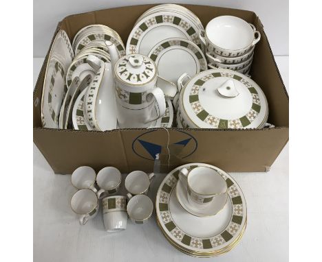 A Spode Persia part dinner and coffee service comprising eight dinner plates, eight medium sized plates, a rectangular servin