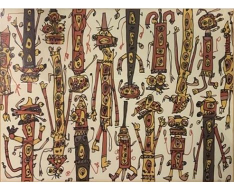 Antonio SAURA (Spanish, 1930-1998)L'orgueil, Les sept péchés capitaux, 1994Coloured lithograph on paper numbered and signed i