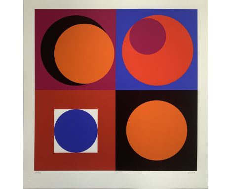 Geneviève CLAISSE (French, 1935-2018)Coloured circlesColoured silkscreen on paper annotated "Archiv" in the lower left and si