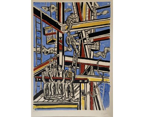 Fernand LEGER (French, 1881-1955)- (AFTER)Les constructeurs, 1951, 1975Coloured lithograph on paper dated "51" with initials 