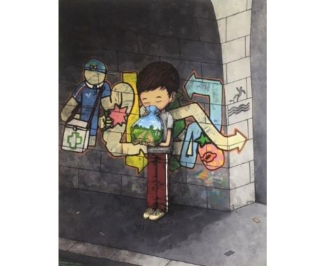 DRAN (French born in 1979)O2, 2020Coloured print on paper numbered and signed in black inkEdition of 30 copiesTitled and date