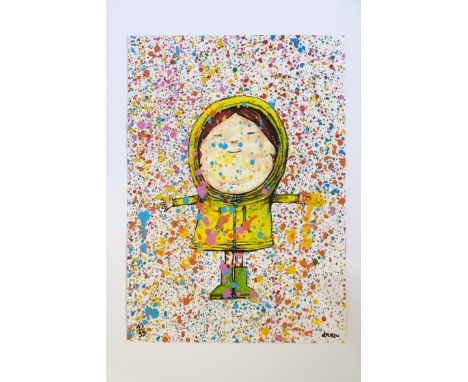 DRAN (French born in 1979)Pluie de couleursAcrylic paint and print on paper numbered and signed in black inkEdition of 99 cop