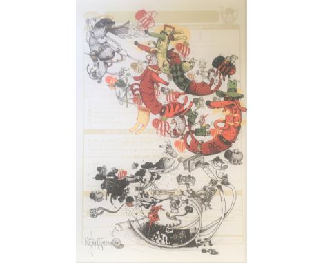 ALEXONE (French born in 1976)UntitledColoured lithograph on paper numbered and signed in pencilEdition of 100 copies23,6 x 15