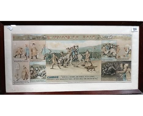 Early 20th Century colour print 'Widdicombe Fair' after T.F. RICHARDS Printed by Vincent Brooks, Day &amp; Son Ltd 24cm x 57c