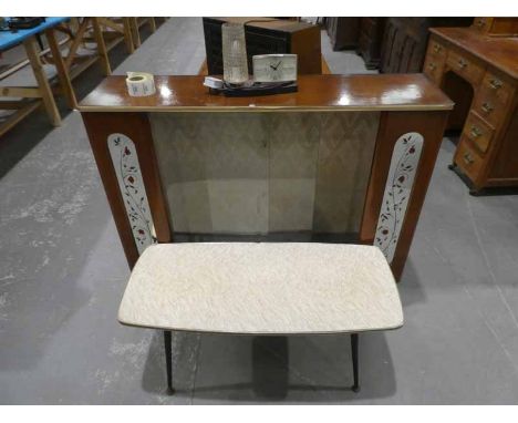 A 1950s Display Cabinet , Coffee Table and Table Lamp/Clock