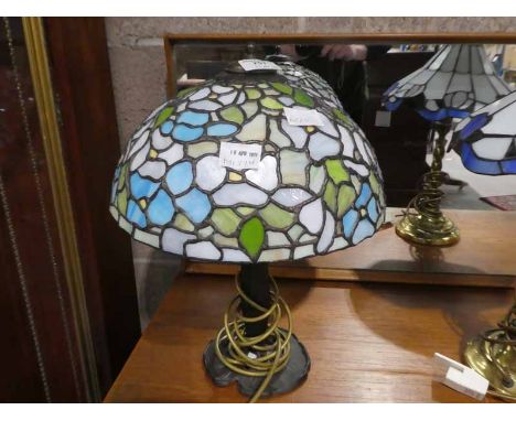 Tiffany style Table Lamp on patinated organic Base