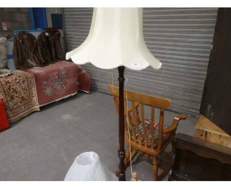 A mahogany Standard Lamp with two shades