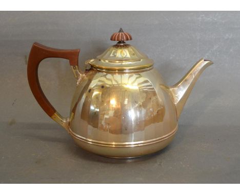 A Birmingham Silver Teapot with shaped handle and finial 12 ozs  all in 