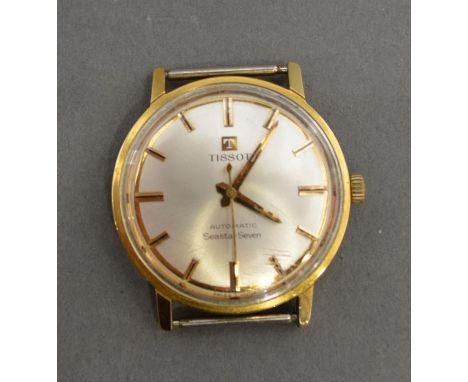 A Tissot Automatic Seastar Seven Gentleman's Wrist Watch together with A George Jensen clock thermometer hygrometer with blac