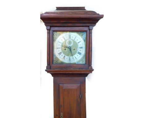 James Smith Aspeden. A Georgian style oak cased longcase clock, rectangular brass dial, with cherub spandrels, circular silve