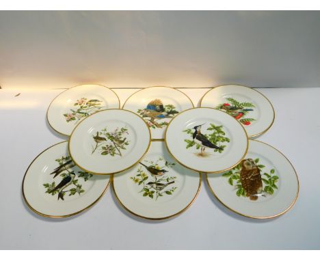 A set of eight Coalport British Birds limited edition cabinet plates, 27.5cm Dia.