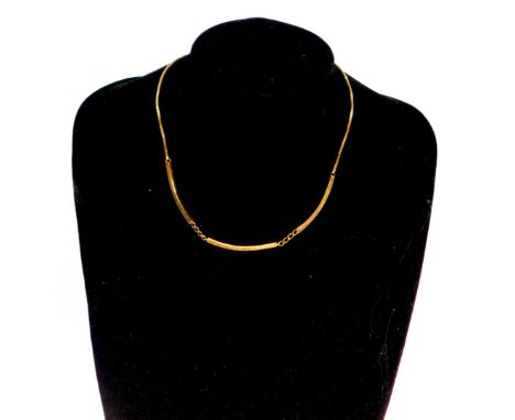 A 9ct gold triple curb link necklace, on a cable link neck chain, with bolt ring clasp, 6.4g.