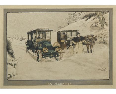 'Les Deconfits', a print after Albert Beerts,lithographic print on paper, 45 x 63cm, laid on linen, matted for framing. Lot t