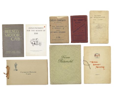 Veteran sales brochures and ephemera,comprising Clement-Bayard Cars, for the American market, English text, ribbon tied card 
