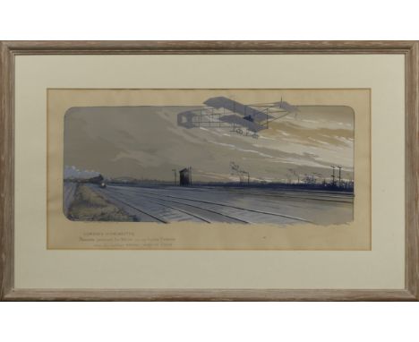 'Londres-Manchester' a pochoir hand-coloured lithographic print after Gamy,published by Mabileau of Paris, 1910, depicting Pa