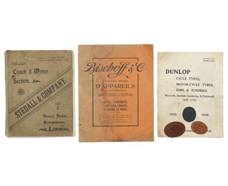 Three trade sales catalogues for accessories,comprising Stedall &amp; Company 'Coach and Motor Section', paper covers (rear c