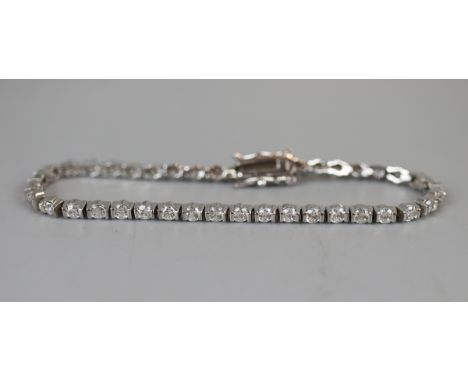 Silver stone set tennis bracelet 