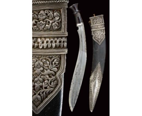 dating: 19th Century provenance: Nepal, Solid, long, single-edged blade of typical shape with double groove at the first part