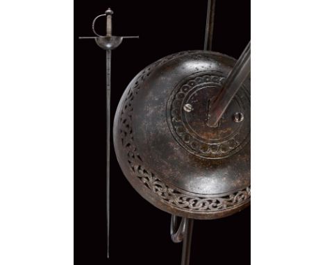 dating: 17th Century provenance: Spain, Long blade of hexagonal section, with double grooves fretworked with windows and circ