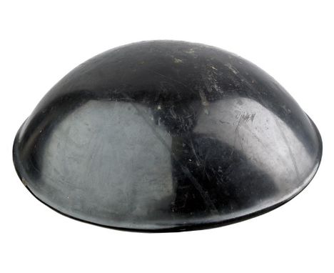 dating: Period (1603-1867) provenance: Japan, Light kanshitsu frame of unusual semi-sphere shape and black-lacquered. Gold la