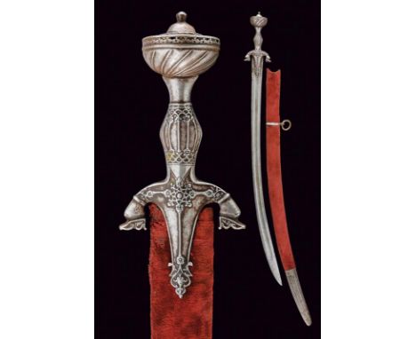 dating: 19th Century provenance: India, Good medium-width, single-and-false-edged-blade with central fuller and groove on the