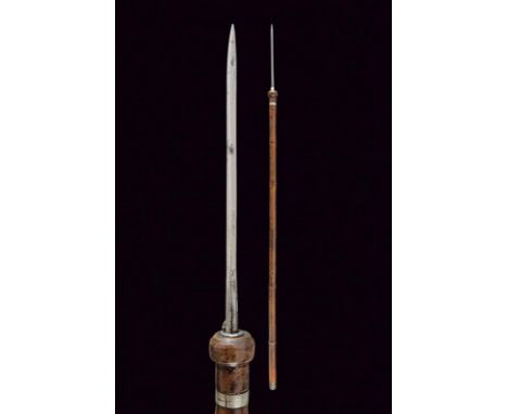dating: Late 19th Century provenance: Belgium, Straight, cusped blade of rectangular section, signed 'DOLNE' at the base. Sma