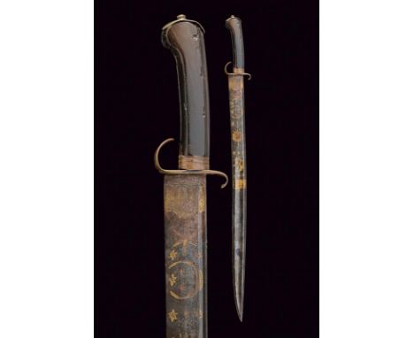 dating: First half of the 19th Century provenance: Naples, Wide, slightly curved, yatagan-type blade, with wide fuller and gr