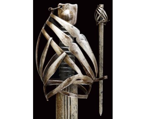 dating: 17th Century provenance: Venice, Wide, straight, double-edged blade with triple central groove and crescent-shaped ma