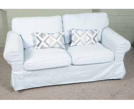 A modern upholstered two seat sofa. (92cm x 173cm)  