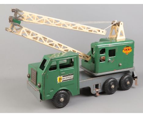 A Louis Marx &amp; Co. tin plate crane/truck, with moveable extendable arm.  