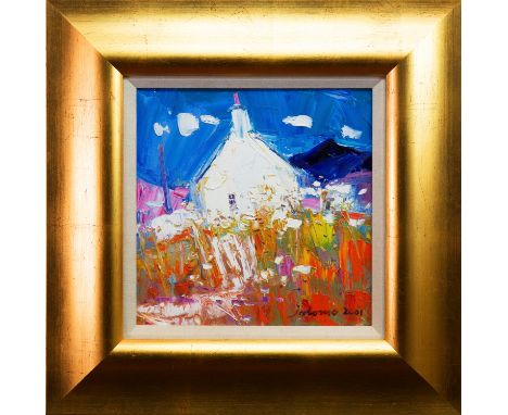 * JOHN LOWRIE MORRISON OBE (JOLOMO),BEN MORE AND WHITE GATE, MULLoil on canvas, signed, further signed, titled and dated 2001