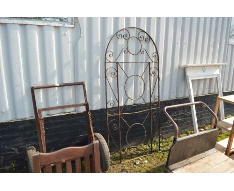 A metal garden gate