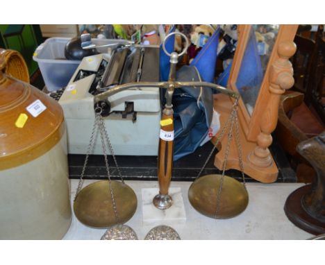 A set of balance scales