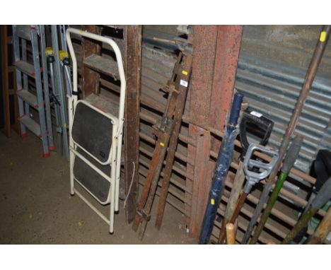 Three metal sash clamps