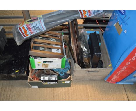 Two boxes of various sundry items and pipe wrap