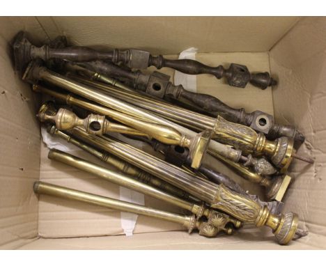 Collection of various gilt brass baluster turned shelf supports