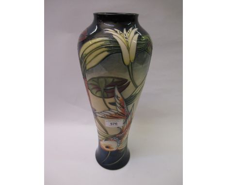 Moorcroft vase with tubeline fish decoration, 37cm highIn good condition, no damages.