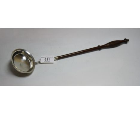 Glasgow silver toddy ladle with turned walnut handle, makers mark JS