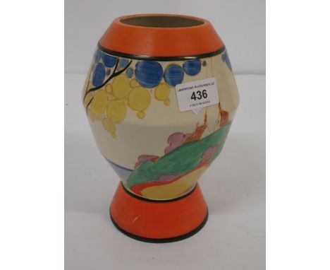 Clarice Cliff Bizarre Secrets pattern baluster form pottery vase, 20.5cm highRestored as shown in additional photos