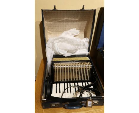 Bell twelve button piano accordion in fitted case