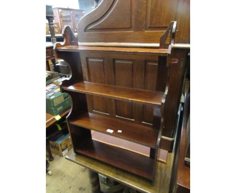 Late 19th Century walnut four shelf hanging wall bracket, 61cm wide x 89cm high