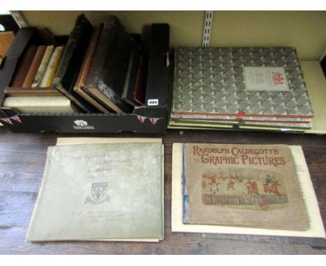 Mixed collection of books together with Randolph Caldecott's graphic pictures and John Speed's England - a coloured facsimile