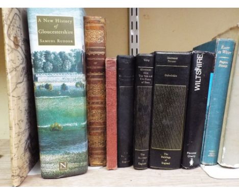 An interesting collection of books about Gloucestershire and related subjects together with a 19th century ordnance survey ma