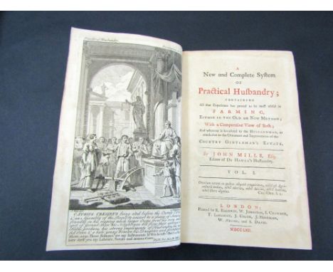 MILLS John - A New and Complete System of Practical Husbandry - Printed for R Baldwin, etc, 1742, six volumes