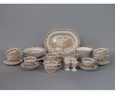 A collection of Furnivals Quail pattern breakfast and other wares including an oval serving plate, twenty plates, dishes and 