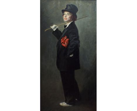 Michael B (Jerry) Critchlow (20th century British) - Full length portrait understood to be of the young Julie Andrews, in vau